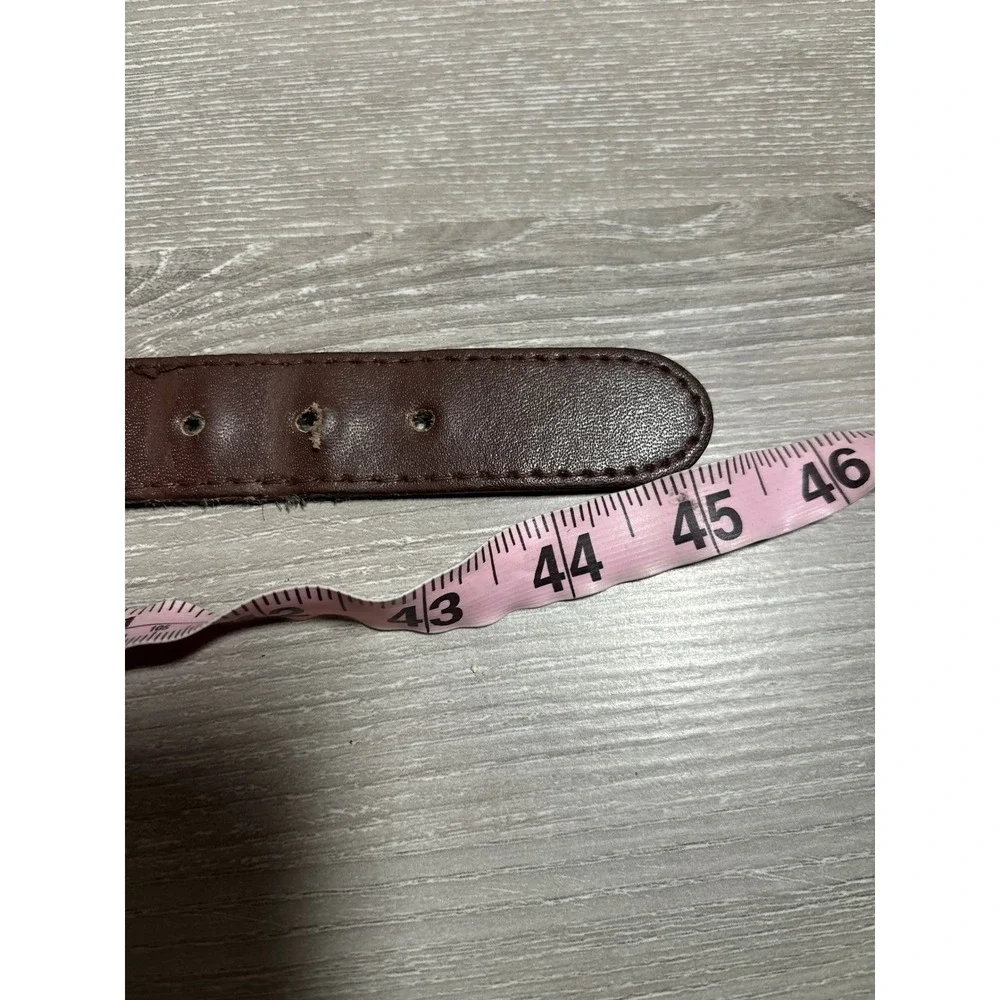 Vintage Braided Woven Belt XL Brown Brass Buckle Made in USA Classic Minimalist